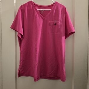 Vibrant Pink V-Neck Women's Scrub